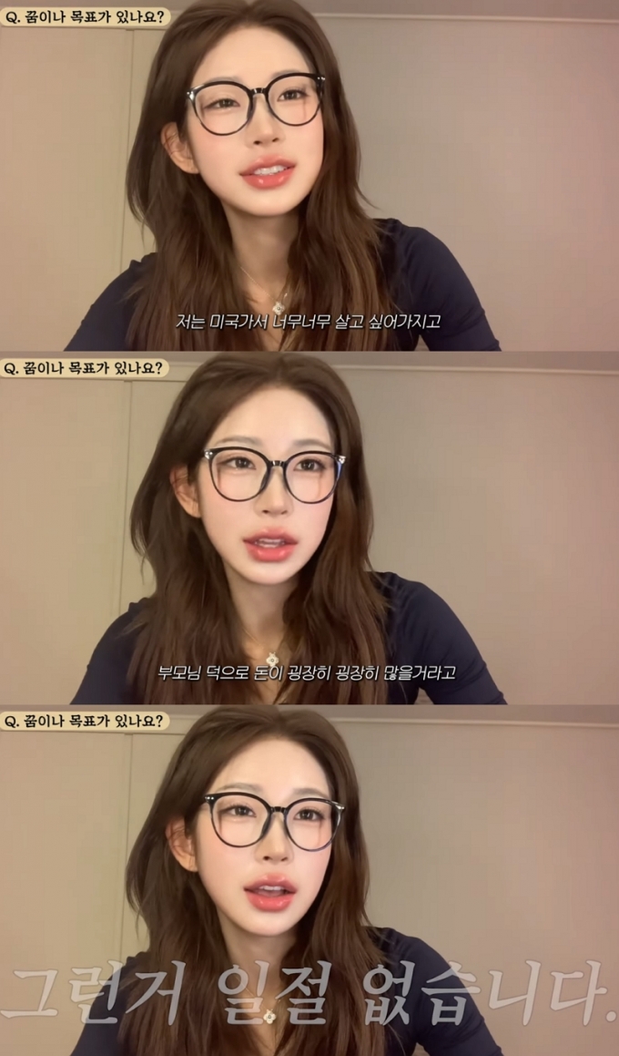 인플루언서 최준희가 인생 목표를 밝혔다. /사진=유튜브 영상 갈무리