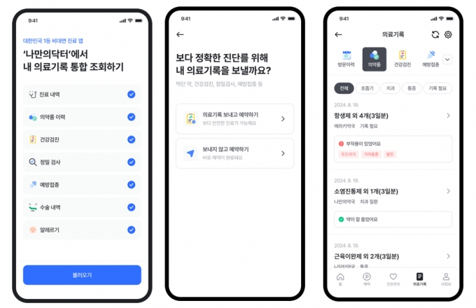 나만의닥터의 의료마이데이터 화면/사진제공=메라키플레이