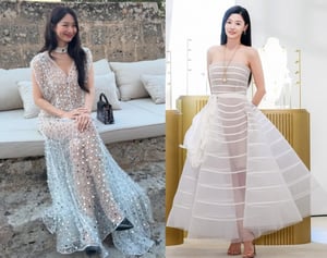 신민아 전지현, 각선미 드러난 '시스루 드레스' 패션 