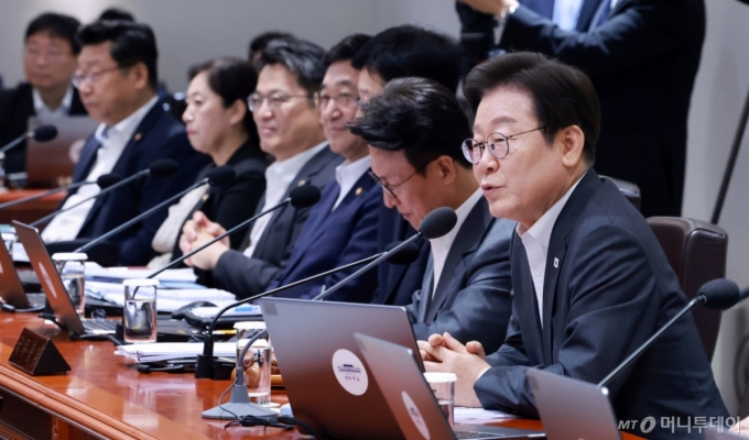 [서울=뉴시스] 최동준 기자 = 이재명 대통령이 29일 서울 용산 대통령실 청사에서 열린 국무회의에서 발언하고 있다. (대통령실통신사진기자단) 2025.07.29./사진=뉴시스 
