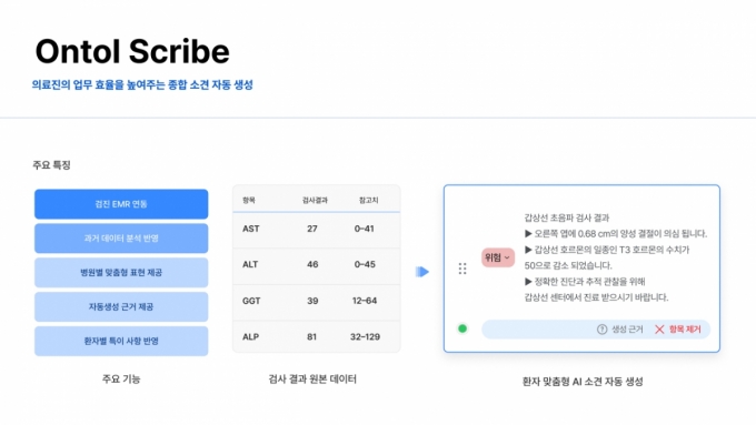 테서의 종합소견 자동생성 AI 솔루션 &#039;온톨스크라이브&#039;/사진제공=테서