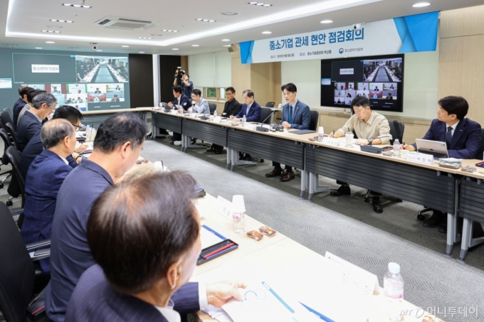 노용석 중소벤처기업부 차관이 9일 오전 서울 여의도 중소기업중앙회에서 열린 중소기업 관세 현안 점검회의에서 발언하고 있다. /사진=뉴시스