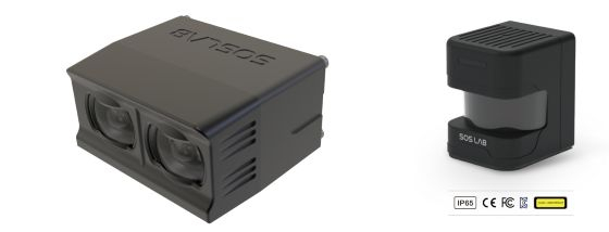 (좌)에스오에스랩(SOSLAB) ML(Mobility LiDAR) 차세대 고정형 3D LiDAR와 (우)에스오에스랩(SOSLAB) GL(General LiDAR) 컴팩트한 광각 스캐닝 2D LiDAR/사진=에스오에스랩 
