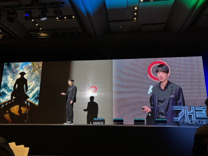 2025 정창경 데모데이에서 기조연설을 하고 있는 김병훈 APR 대표/사진=남미래 기자