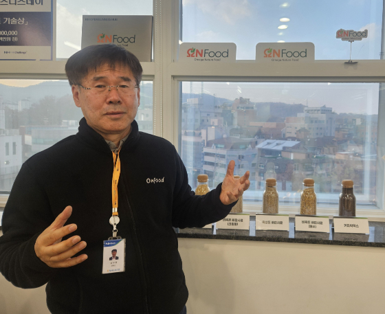 남구현 온푸드 대표가 인터뷰를 진행하고 있다./사진=박기영 기자 /사진=박기영