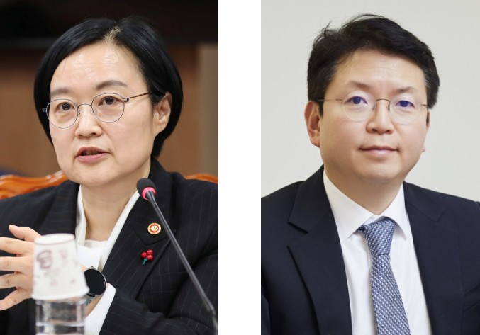 (왼쪽부터)한성숙 중소벤처기업부 장관, 김학균 한국벤처캐피탈협회장/사진=뉴스1, 머니투데이DB 갈무리