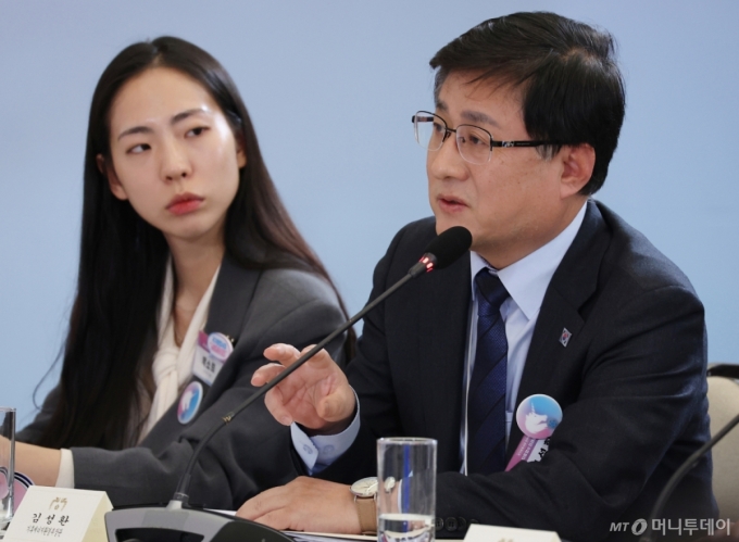 김성환 기후에너지환경부 장관이 30일 청와대에서 열린 국가창업시대 전략회의  'K-스타트업이 미래를 만든다'에서 발언하고 있다. /사진=뉴스1