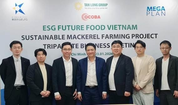 메가플랜이 일본 동경키라보시금융그룹 및 베트남 탄롱그룹과 지속가능한 고등어 양식 프로젝트를 추진한다. /사진=메가플랜 제공