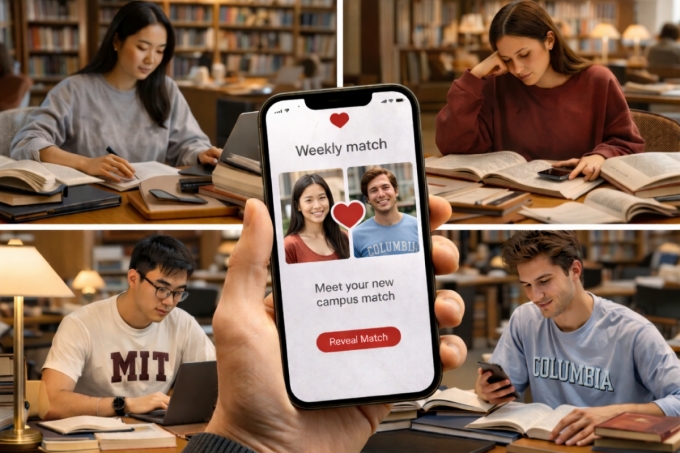 스탠퍼드대 학생회장 마다브 프라카시, 컴퓨터공학과 석사과정인 헨리 웽 등 재학생 4명이 의기투합 해 만든 매칭 플랫폼 '데이트 드롭'이 미국 대학가에서 큰 인기를 끌고 있다. 사진은 챗GPT 생성형 이미지