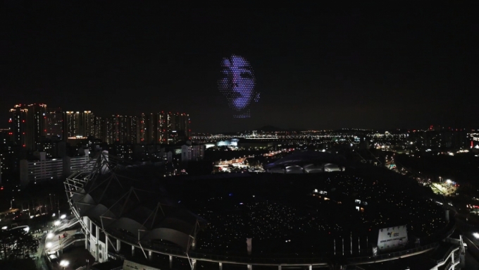 지드래곤 콘서트의 드론쇼/사진제공=유비파이
