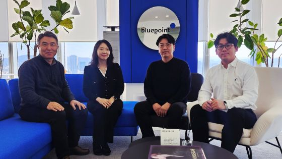 (왼쪽부터)정도영 큐토프 대표, 블루포인트파트너스의 최수임 프론티어테크팀장, 정봉기 큐빌솔루션 대표, 이강헌 알엑스(RX) 대표/사진=류준영 기자 