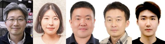  (좌측부터) DGIST 이현준, 노희연, 이신범, 이명재, 경북대학교 우지용 공동연구팀/사진=DGIST