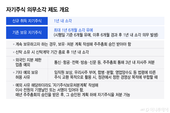 자기주식 의무소각 제도 개요/그래픽=윤선정