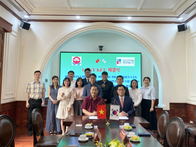 13일 한국 XR 콘텐츠 개발 전문 기업 익사이팅리퍼블릭이 베트남 하노이에서 베트남 문화예술창작지원기금(VIFOLAC)과 한-베 문화 콘텐츠 및 디지털 전환을 위한 전략적 파트너십을 체결했다./사진제공=익사이팅리퍼블릭
