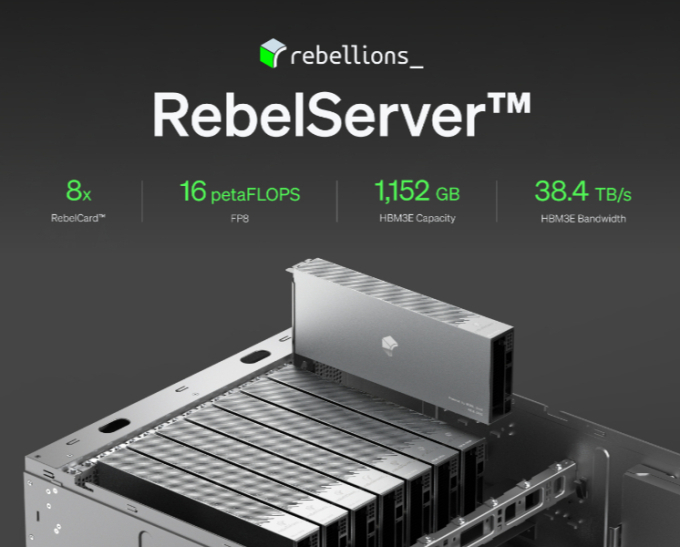 리벨리온의 차세대 NPU '리벨100'이 8장 탑재된 '리벨-서버'의 상세 성능 /사진=리벨리온 홈페이지