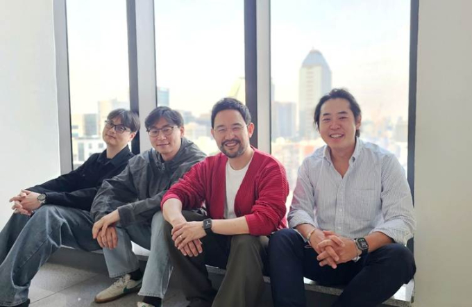 왼쪽부터 고무성 부사장, 최세윤 CTO, 윤거성 CEO, 조니 원 CCO/사진제공=펄스에드