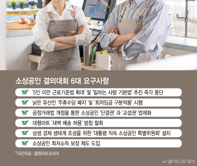 "사장님 월급 191만원, 알바생보다 못 번다"...3000명 거리로