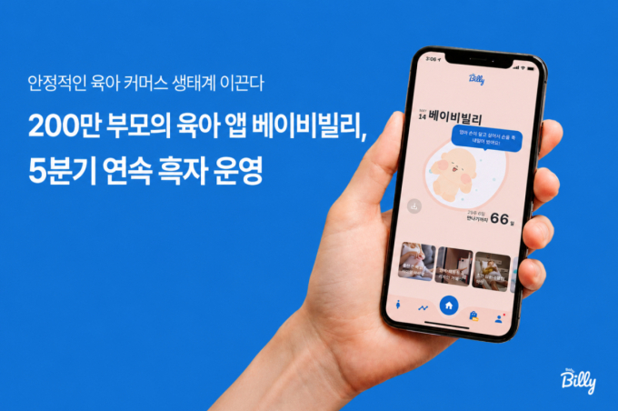 임신·육아 플랫폼 '베이비빌리', 5분기 연속 흑자 운영
