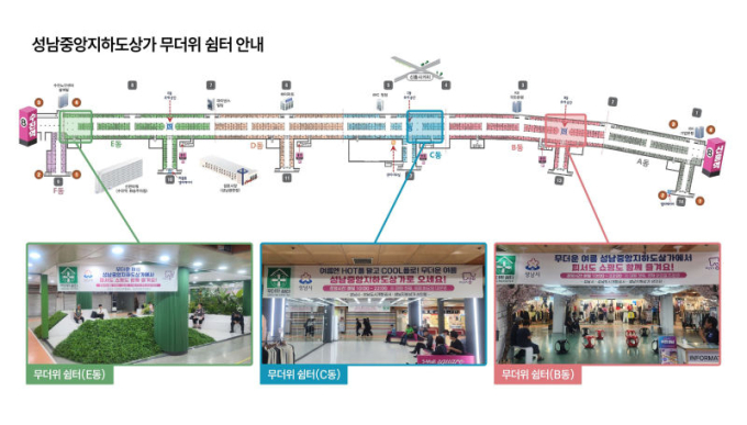 폭염 피하고 상권 살리고…성남시 중앙지하도상가 무더위쉼터 조성