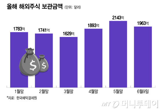 올해 해외주식 보관금액/그래픽=이지혜