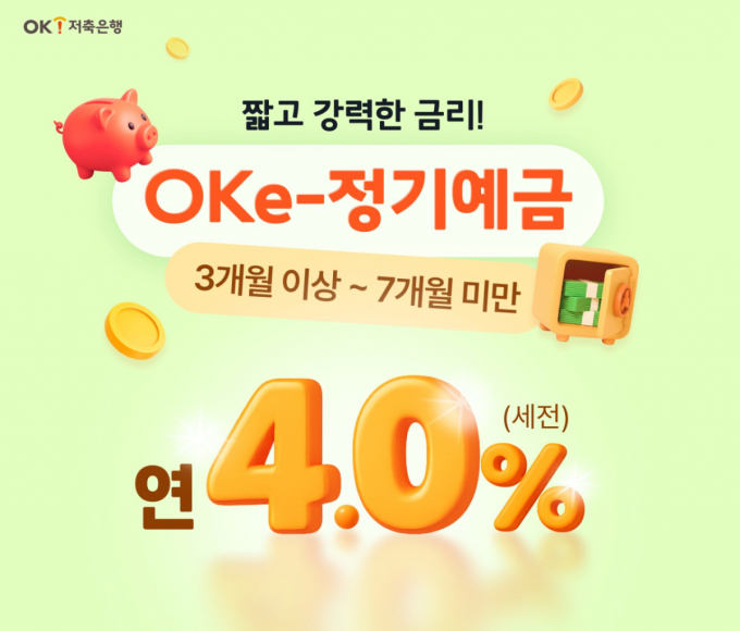 OK저축은행, 정기예금 금리 최고 연 4.0%까지 인상