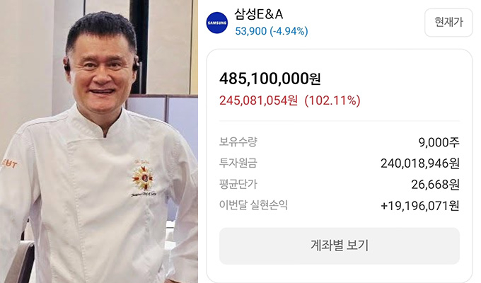 셰프 여경옥, 알고 보니 '주식 대가'…'4.8억' 계좌 깜짝 공개