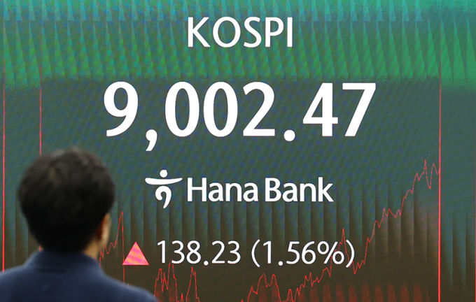 [속보] 코스피 장중 9021.34 …9000대 돌파 후 추가 상승
