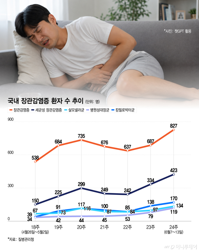 "여름인데 몸보신" 닭 잘못 먹었다가 구토에 혈변까지...장염 급증