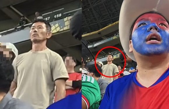 '손흥민 벤치' 표정 굳은 손웅정, 자리서 벌떡...곽튜브 영상에 찍혔다