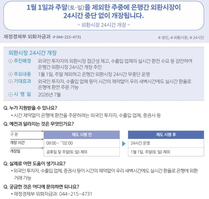 "새벽에도 환전 주문"…7월1일부터 외환시장 '24시간' 개방