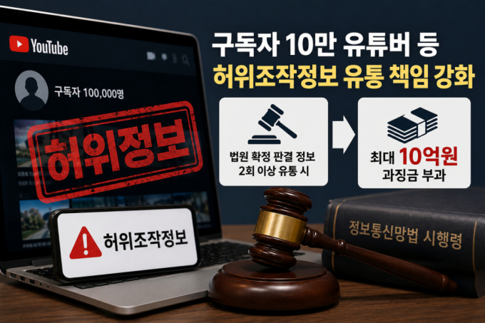 '10만 유튜버' 허위정보 유통 시 최대 10억 과징금…시행령 의결