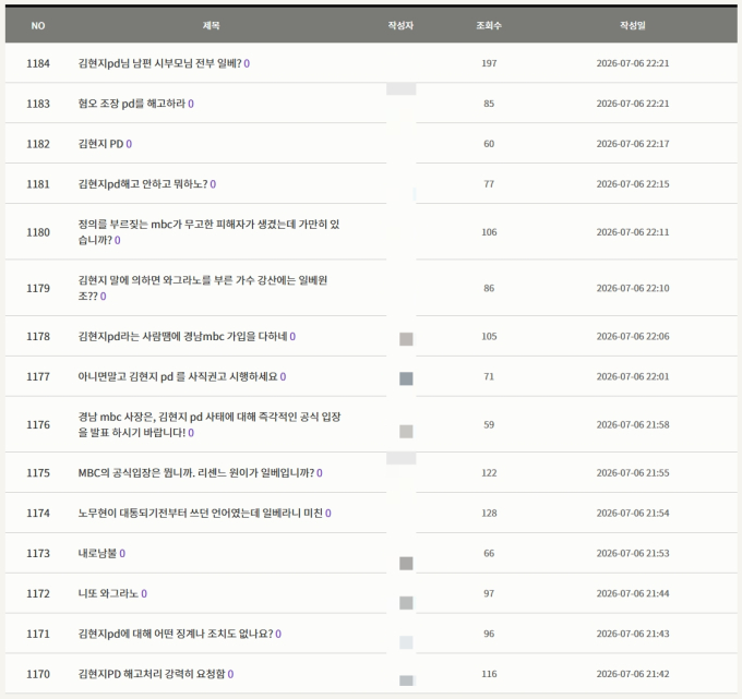 "무섭노" 원이가 일베?…"김현지PD 해고" MBC경남에 항의 빗발