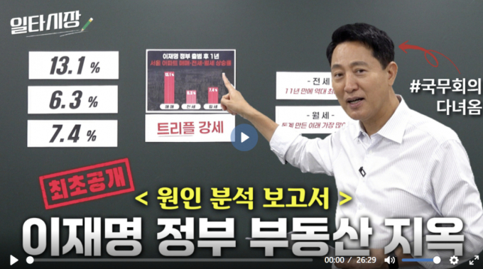 오세훈 '일타강사'로 변신…26분짜리 '부동산 정책 강의' 나섰다