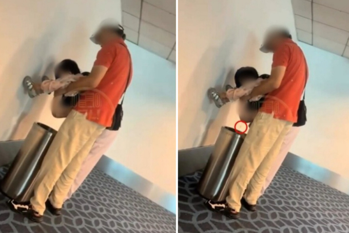 "공항 대기실에 대변 냄새가"…쓰레기통에 아이 용변 보게 한 부모 '시끌'