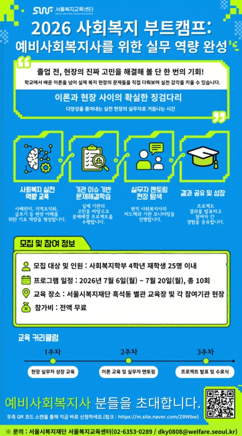 서울시복지재단, '사회복지 부트캠프' 마무리…재학생들 현장 연계