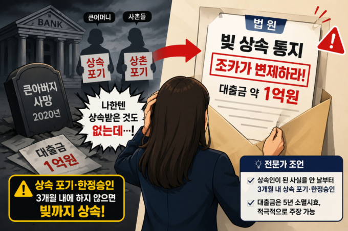 "큰아버지 빚 1억 대신 갚아라"…'상속 포기' 삼촌 말 넘겼다가 '날벼락'