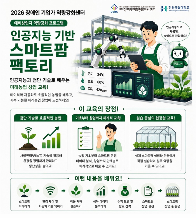 장애인기업지원센터, 농장 창업교육 수료생에 특허 종자 준다…정책자금도 지원