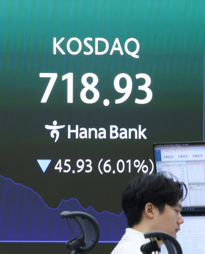 700선 무너진 코스닥, 1년 3개월만에 600선 후퇴(상보)
