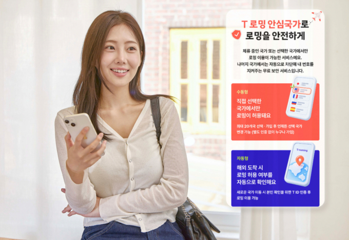 SKT, 고객이 로밍 이용 범위 직접 관리…'T 로밍 안심국가' 출시