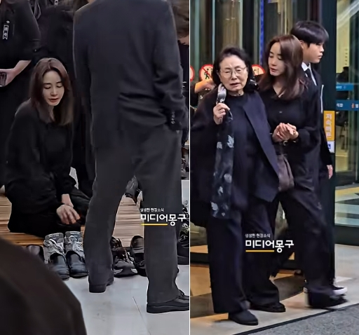 최불암 빈소 간 김혜수, 무릎 꿇고 조문객 신발 정리…눈물 쏟기도