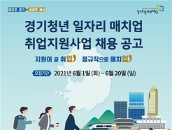 경기도, 20일까지 '청년 일자리 매치업 지원사업' 신청 접수