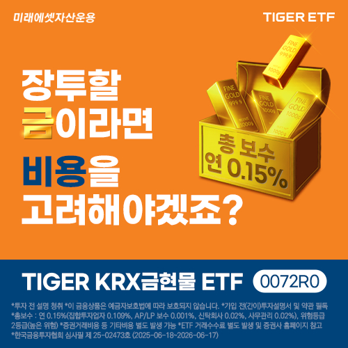 미래에셋운용, 금현물 ETF 출시…운용 보수 0.15%, 시장 최저 수준
