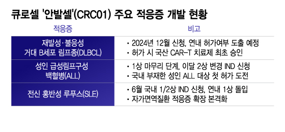 큐로셀, 국산 최초 CAR-T 승인 초읽기…상업화 넘어 적응증 확장도 순항
