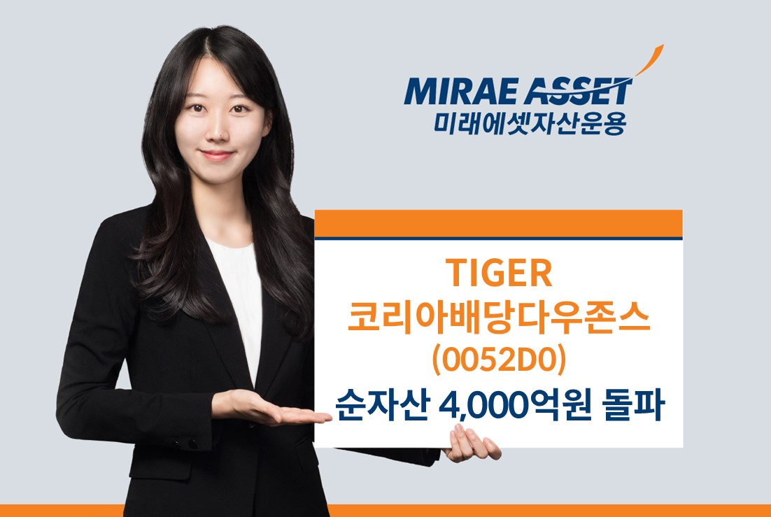 TIGER 코리아배당다우존스 ETF, 순자산 4000억 돌파
