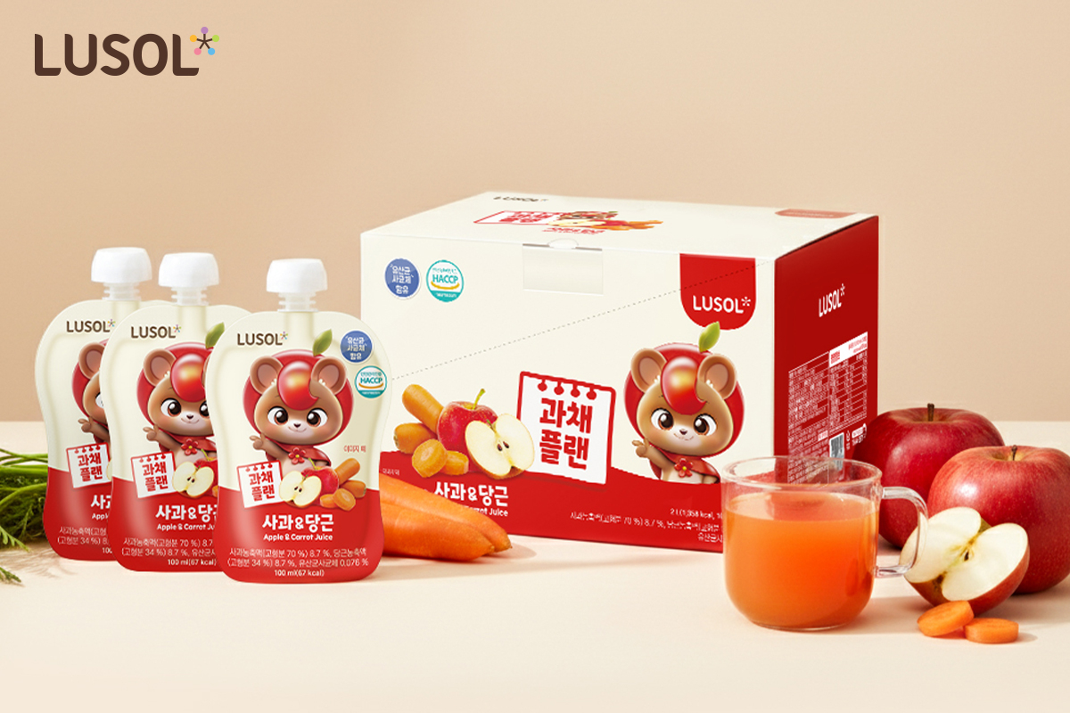 맛과 영양 모두 잡은 아이 주스, 루솔 '과채플랜 사과당근' 출시