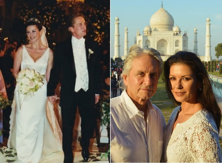 할리우드 배우 캐서린 제타 존스(56)가 25살 연상인 배우 남편 마이클 더글라스(81)와의 결혼 25주년을 자축했다. /사진=캐서린 제타존스 인스타그램