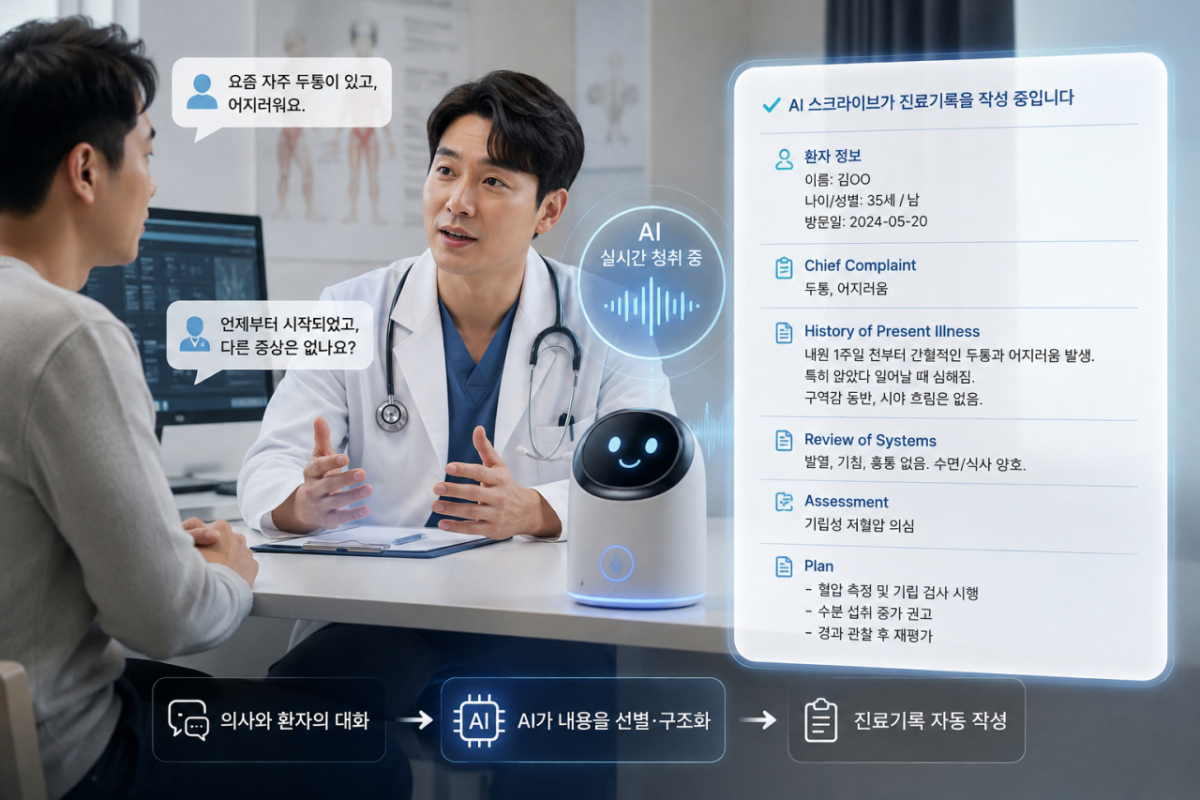 "진료기록 시간 21% 줄였다"…4조원 시장 잡는 'AI 진료기록비서'