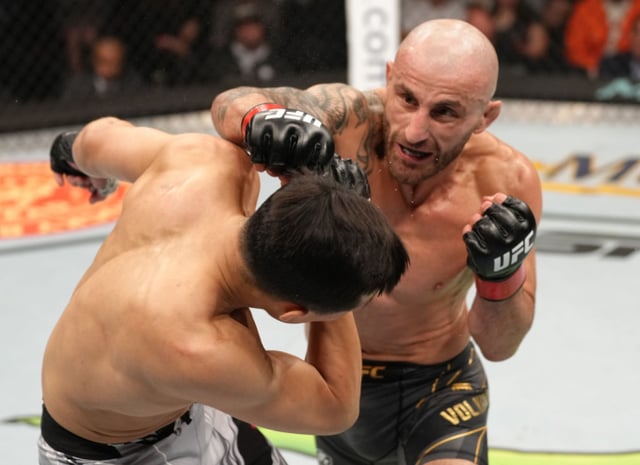 チョン·チャンソン（左）と試合当時のボルカノフスキー。 /写真=UFC公式提供