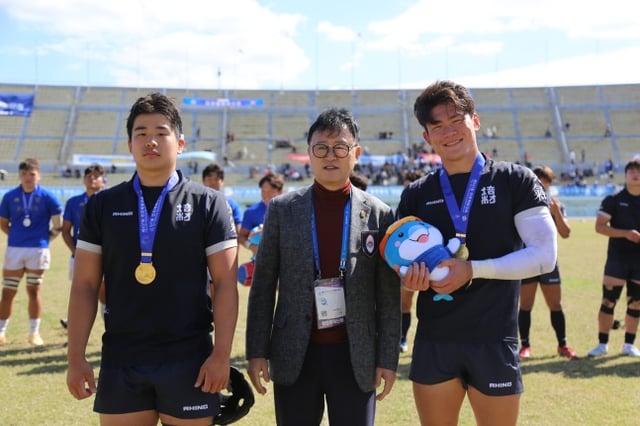ペジェ高ラグビー部が第107回全国体育大会18歳以下の部で優勝した。 /写真=大韓ラグビー協会提供