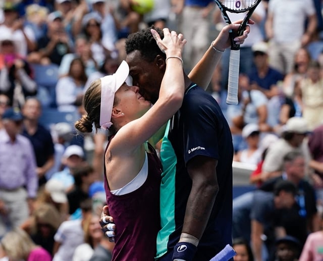 Svitolina (left) and Monfils. /Photo=Gaël Monfils official SNS
